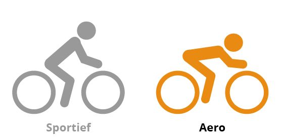 Aerodynamische zithouding op fietszadel 12GO Biking