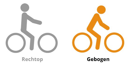 Gebogen zithouding op fietszadel 12GO Biking