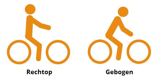 Rechte tot licht gebogen zithouding op fietszadel 12GO Biking