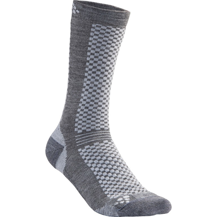 Craft Craft Warm Mid 2-Pack Grijs Fietssokken  