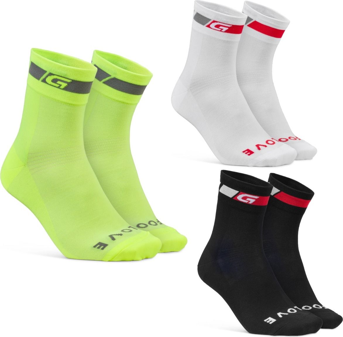 GripGrab 3-Pack Tricolore Regular Cut Sok  