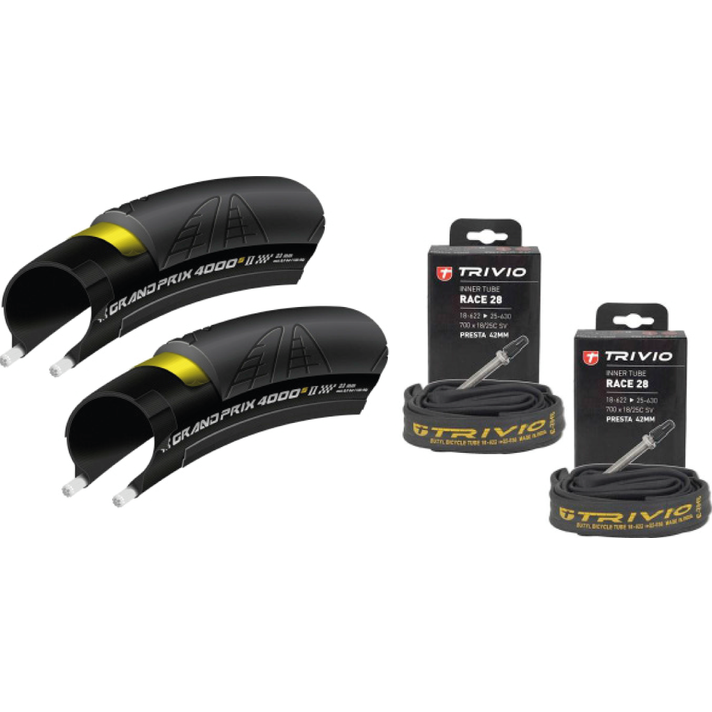 Continental Bundel 2X Continental Grand Prix 4000S II + 2X Binnenband  