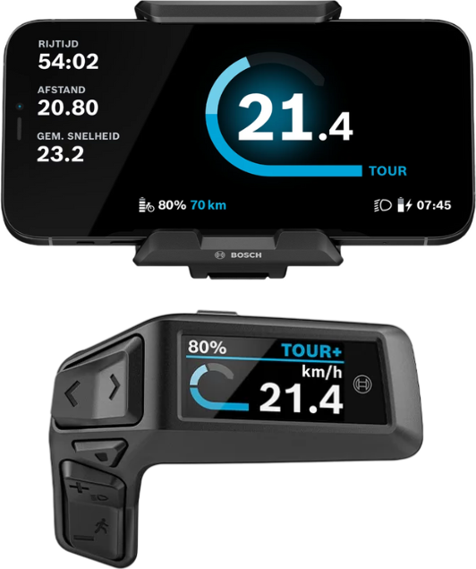 Bosch Purion 200 + SmartphoneGrip: Compact kleurendisplay met telefoon als extra display  