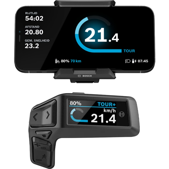 Bosch Bosch Purion 200 + SmartphoneGrip: Compact kleurendisplay met telefoon als extra display  