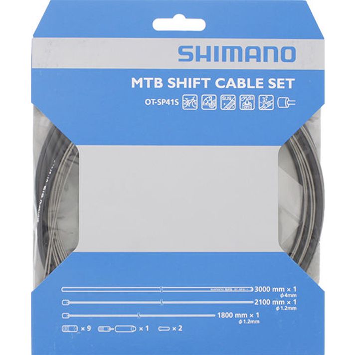 Shimano Shimano MTB RVS Derailleur Kabelset Zwart  