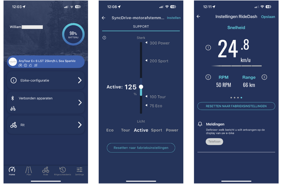 Giant RideControl App home