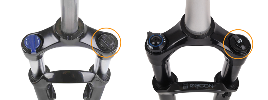 Verschil tussen voorvork met coilvering links en voorvork met luchtvering rechts