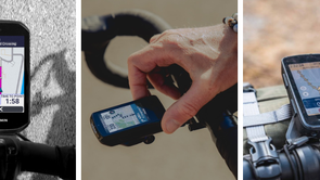 Garmin Edge 1050, Wahoo Elemnt Roam 3 en Hammerhead Karoo op verschillende fietssturen met navigatieschermen