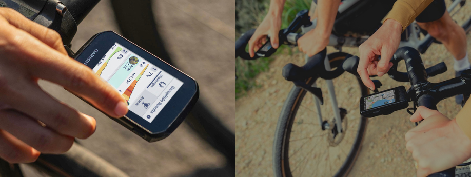 Vergelijking tussen een Garmin en Wahoo fietscomputer gemonteerd op de sturen van racefietsen