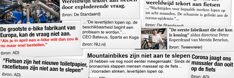 Grote schaarste door exploderende vraag naar fietsen