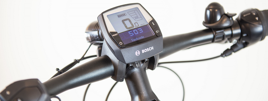 Bosch e-bike 503 foutmelding op het Intuvia display met stuur voorzien van remote, bel, shifter en voorlicht