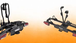 De Thule EasyFold 3 944 en de Spinder TX2L fietsendragers naast elkaar afgebeeld