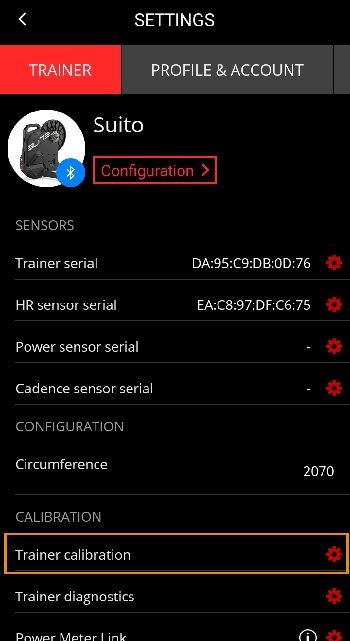 Kalibreren Suito in MyETraining app