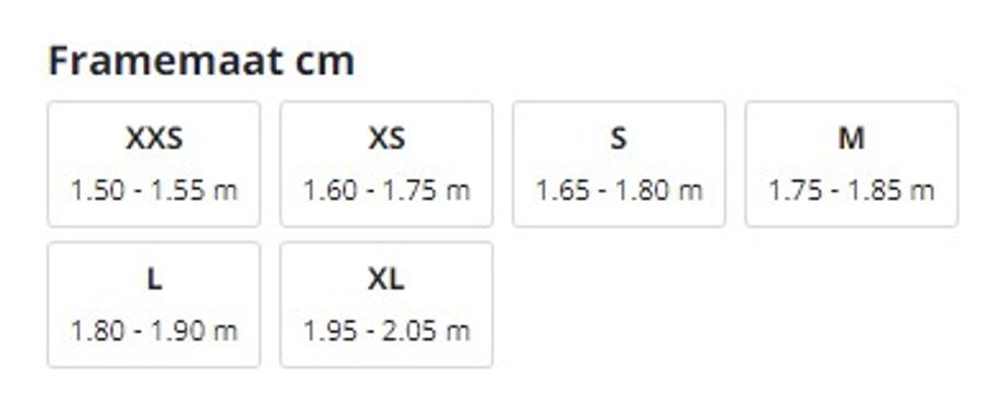 framemaat fiets bepalen