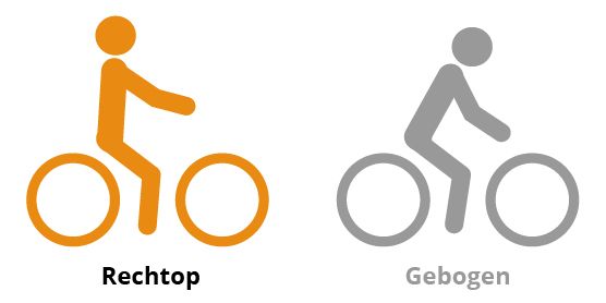 Rechte zithouding op fietszadel 12GO BIking
