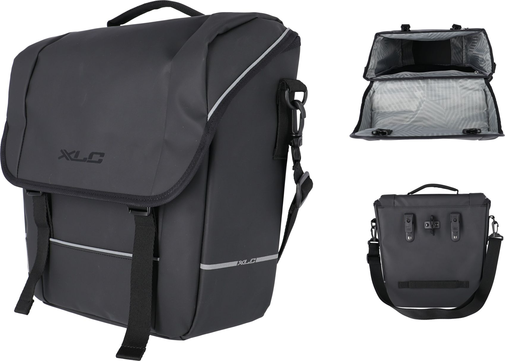 XLC Borse Laterali Da Bici V-LIGHT ACTIVE 34L, Set BA-S109, Nere, Con Sistema MIK E Attacchi Per Luci