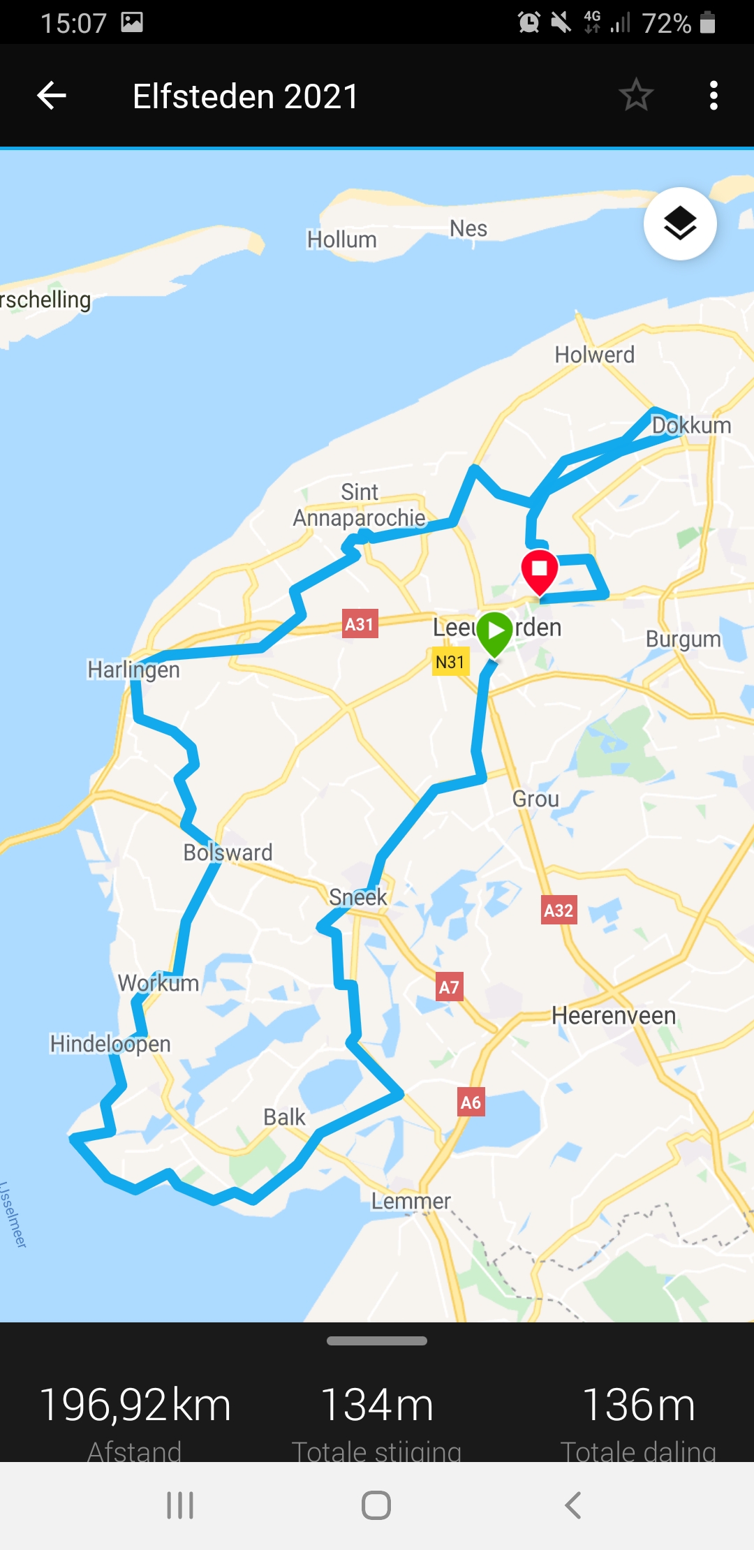 Garmin Connect App routes